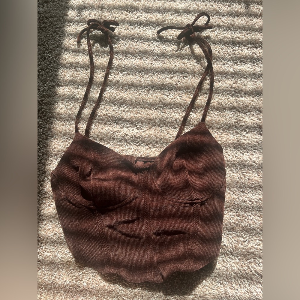 Brown Corset Style Top